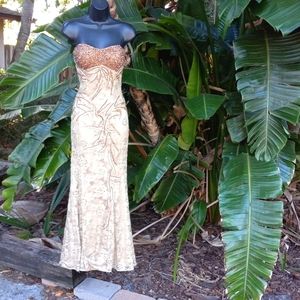 Fiesta strapless sequin lace and satin gown